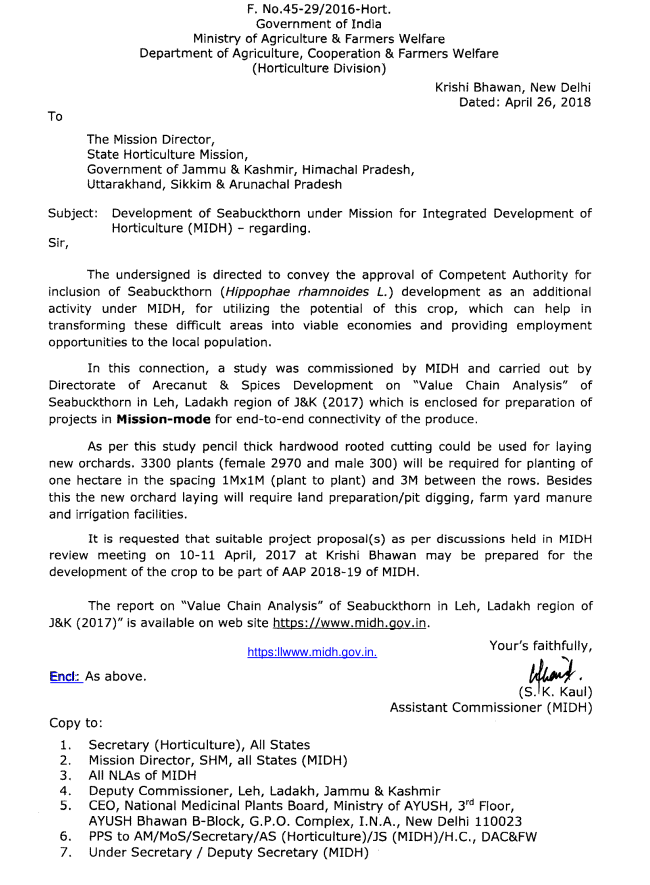 Government Of India Ministry of Agriculture & Farmers Welfare Department of Agriculture, Cooperation & farmers Welfare